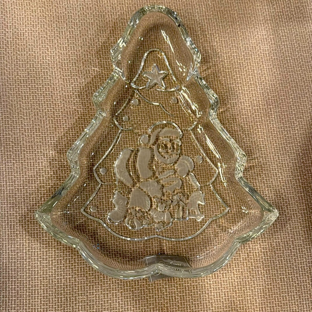 Gorham Crystal Santa Tree Dish